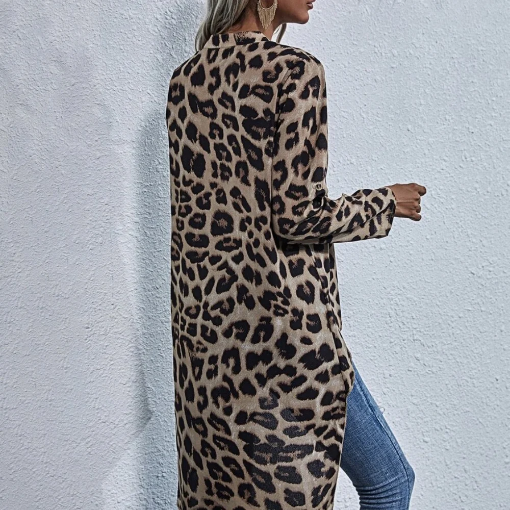 Khaki leopard Print High Low Tunic Top - Picture 9 of 9